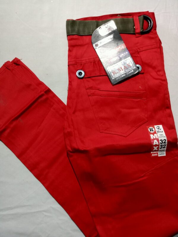 Cotton Pent For men 
colour:-Red  Size :-32