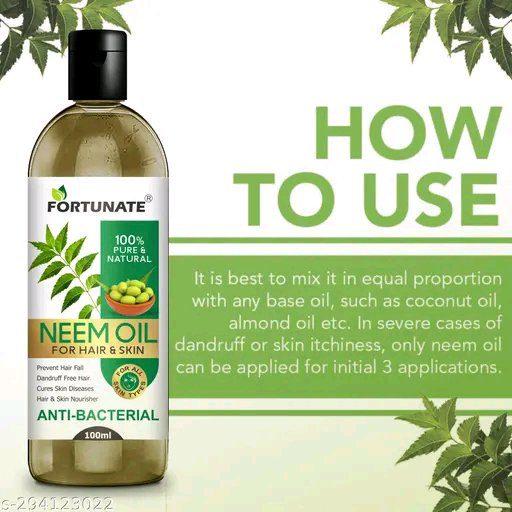 Pure Cold Pressed Neem Oil for Skin & Hair Oil (100 ml) - Image 2